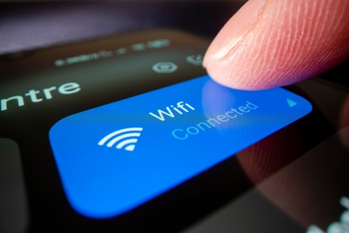 Close-up,View,Of,Connecting,Smartphone,To,Wifi,,Shot,With,Macro